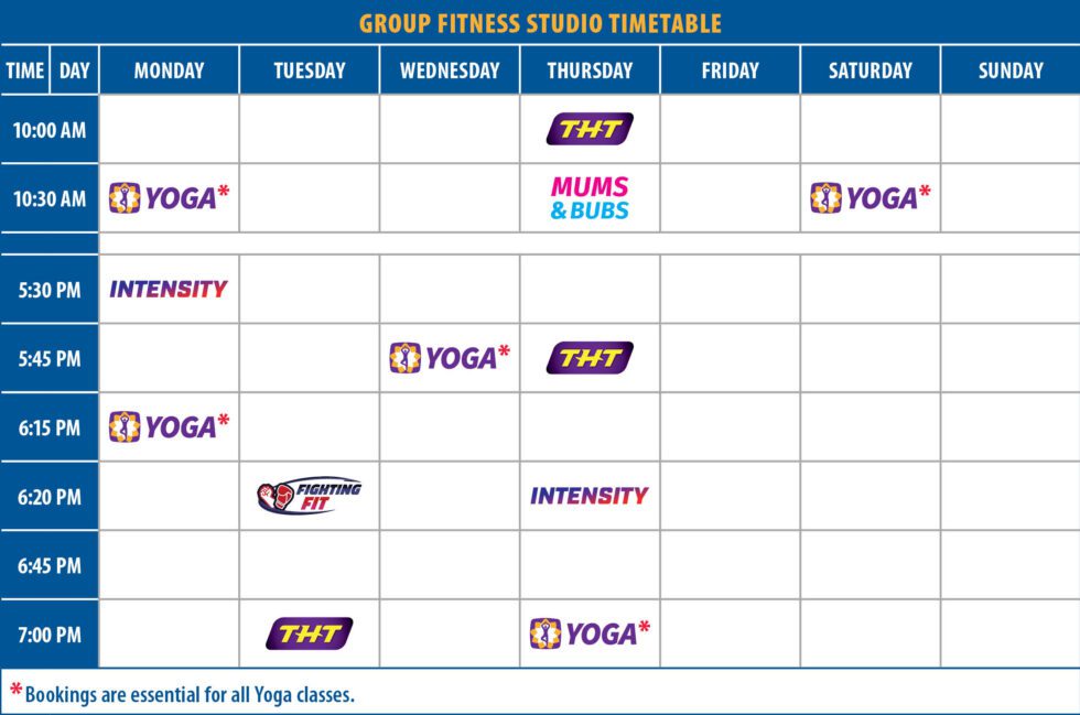 Group Fitness Timetable Advance Fitness